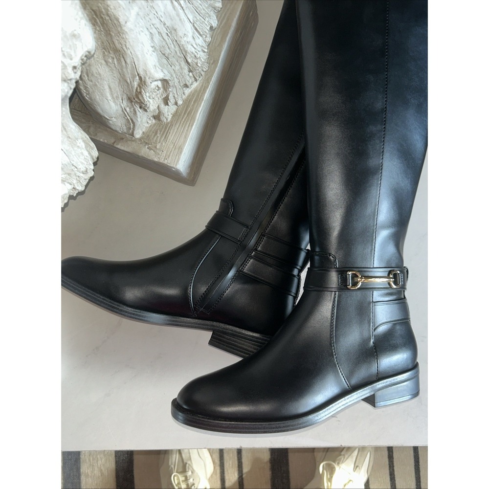 New Without Box $248 CARSON Horse-bit FLAT BOOT FAUX LEATHER BOOTS 7M - Picture 2 of 8